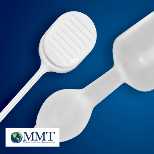 StaySure fecal insert device on blue background